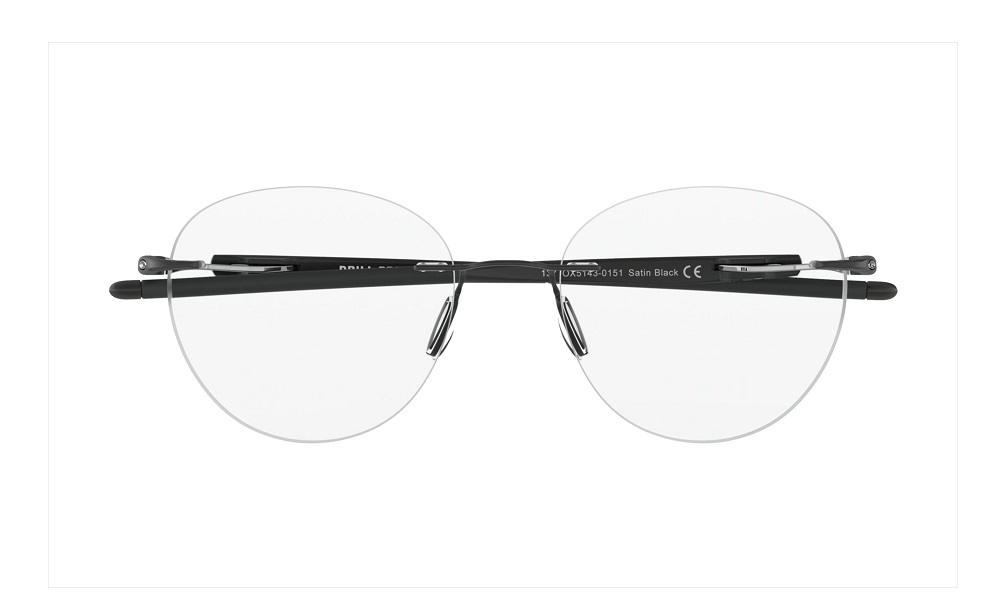 Oakley Rimless Press Drill OX5143 0151 Satin Black Eyeglasses - Image 5