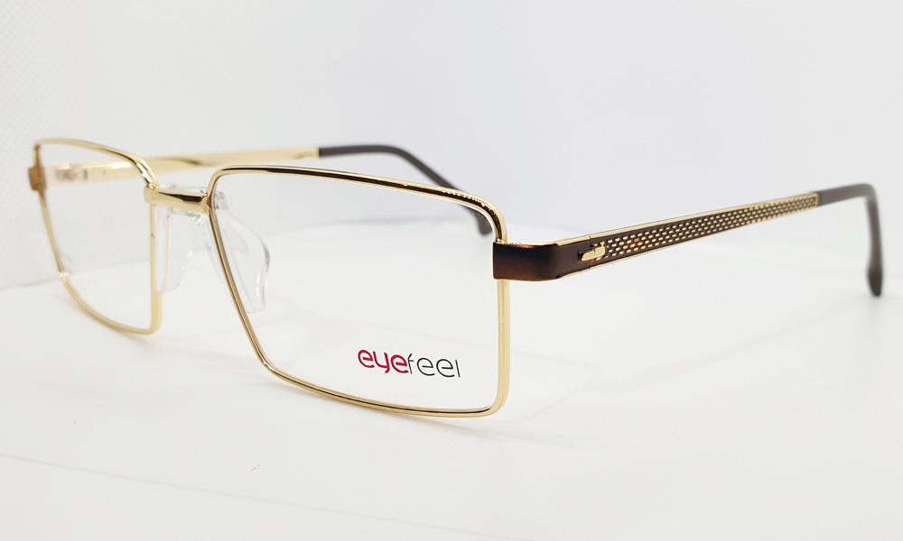 Golden Full Rim Rectangle Medium (Size-51) EYEFYE Eyeglasses