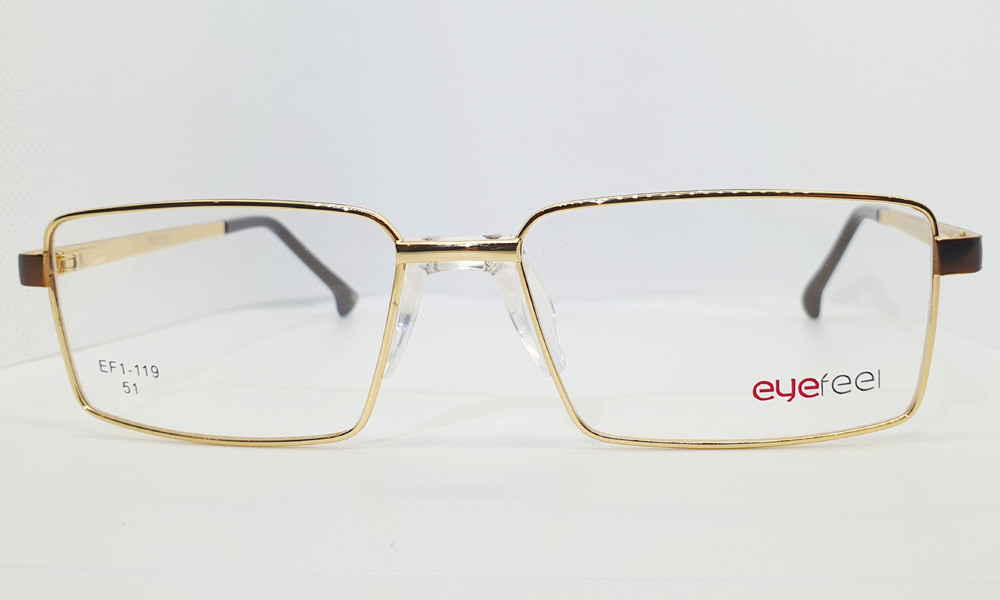 Golden Full Rim Rectangle Medium (Size-51) EYEFYE Eyeglasses - Image 2