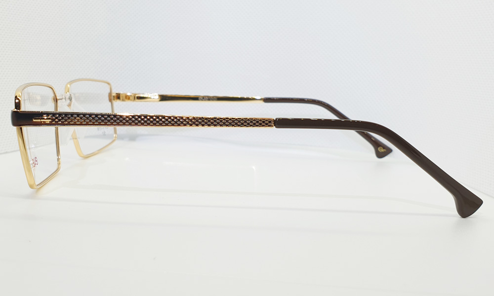 Golden Full Rim Rectangle Medium (Size-51) EYEFYE Eyeglasses - Image 3