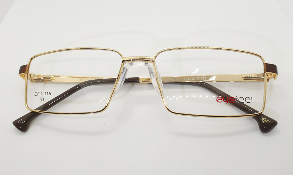 Golden Full Rim Rectangle Medium (Size-51) EYEFYE Eyeglasses - Image 4