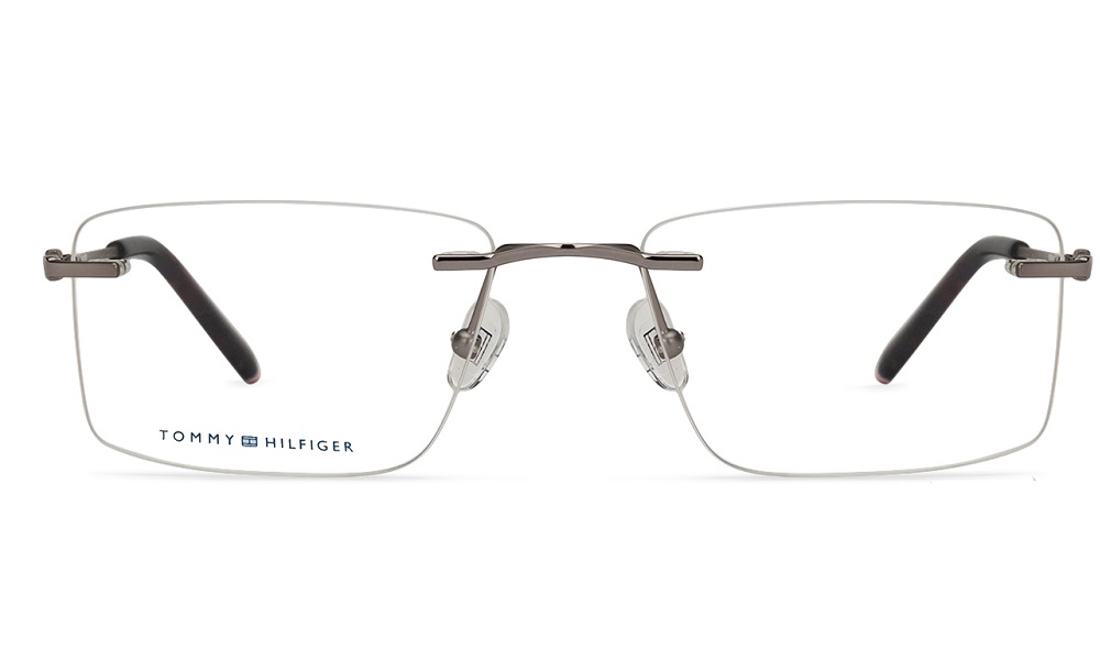 Tommy Hilfiger Gunmetal Rimless Unisex Eyeglasses (TH3151 C2-GUN) - Image 2