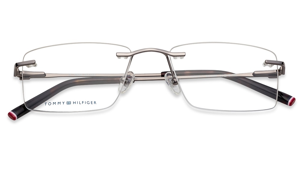Tommy Hilfiger Gunmetal Rimless Unisex Eyeglasses (TH3151 C2-GUN) - Image 4