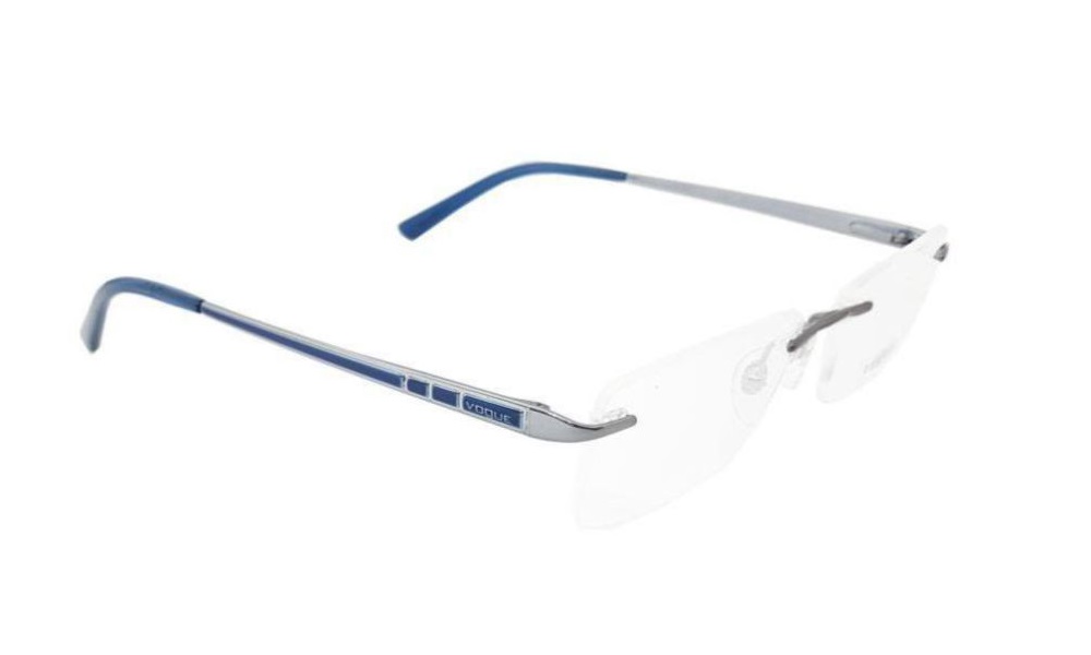 Vogue Gunmetal Rimless Unisex Eyeglasses (VO4008I 548) - Image 3