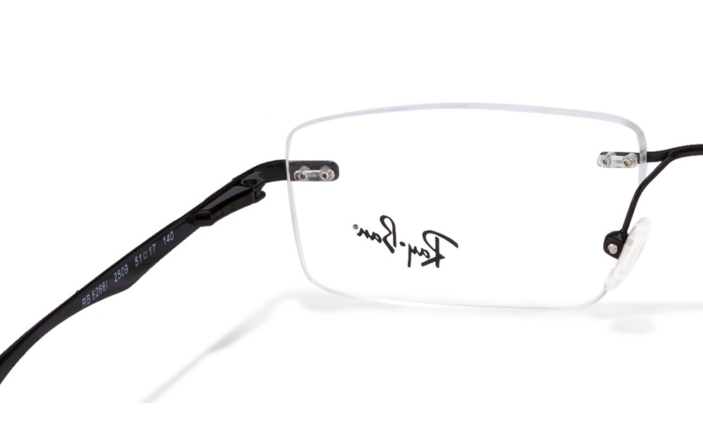 Ray-Ban Black Rimless Unisex Eyeglasses (RB6266I 2509) - Image 4