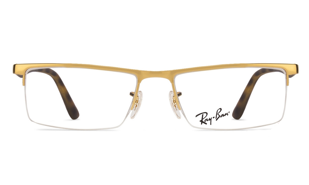 Ray-Ban Metal Half Rim Eyeglasses 