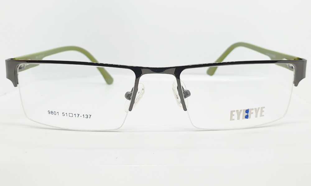 Gunmetal Half Rim Rectangle Small(Size-51) EYEFYE Eyeglasses - Image 2