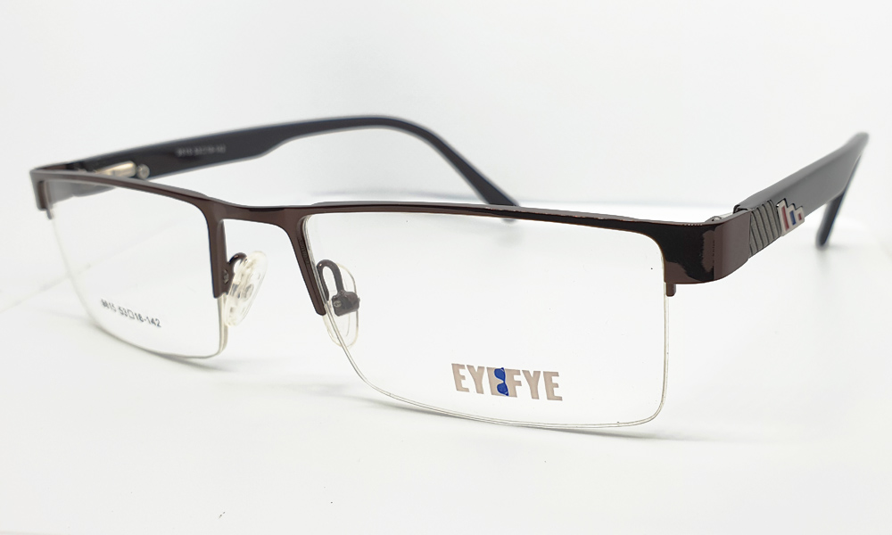 Brown Half Rim Rectangle Medium(Size-53) EYEFYE Eyeglasses