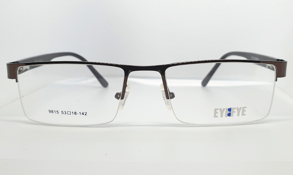 Brown Half Rim Rectangle Medium(Size-53) EYEFYE Eyeglasses - Image 2