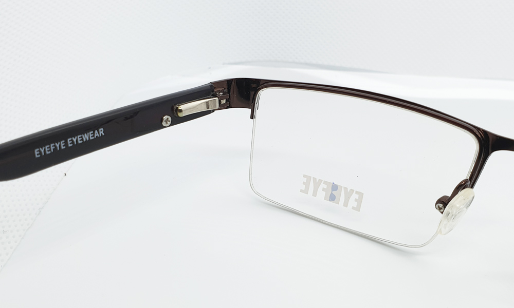 Brown Half Rim Rectangle Medium(Size-53) EYEFYE Eyeglasses - Image 3