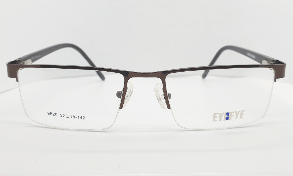 Brown Half Rim Rectangle Medium(Size-52) EYEFYE Eyeglasses - Image 2