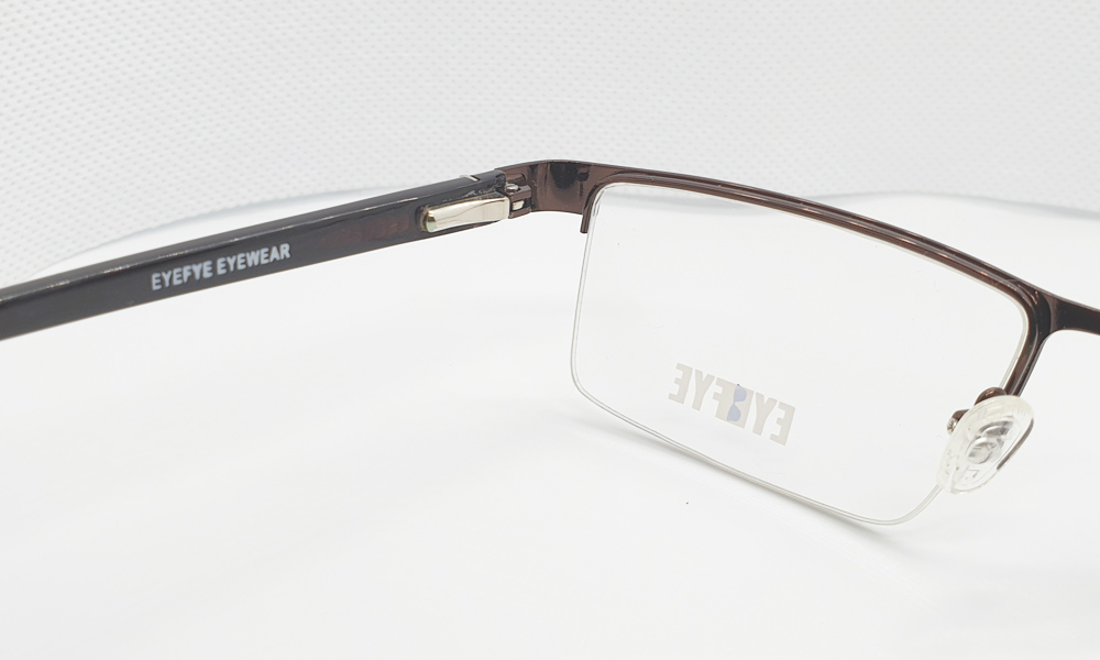 Brown Half Rim Rectangle Medium(Size-52) EYEFYE Eyeglasses - Image 3
