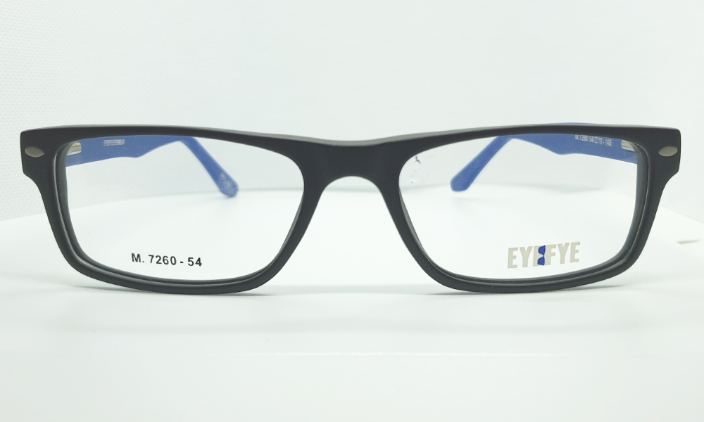 Matte Black Blue Full Rim Rectangle Medium (Size-54) EYEFYE eyeglasses - Image 2