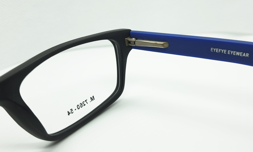 Matte Black Blue Full Rim Rectangle Medium (Size-54) EYEFYE eyeglasses - Image 3