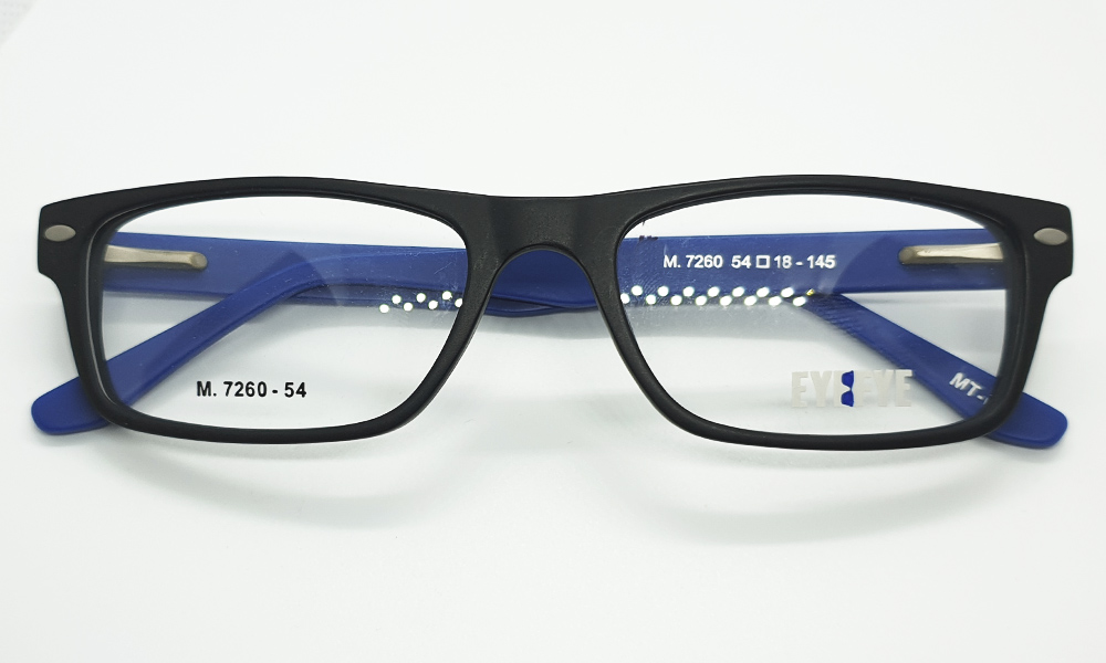 Matte Black Blue Full Rim Rectangle Medium (Size-54) EYEFYE eyeglasses - Image 4