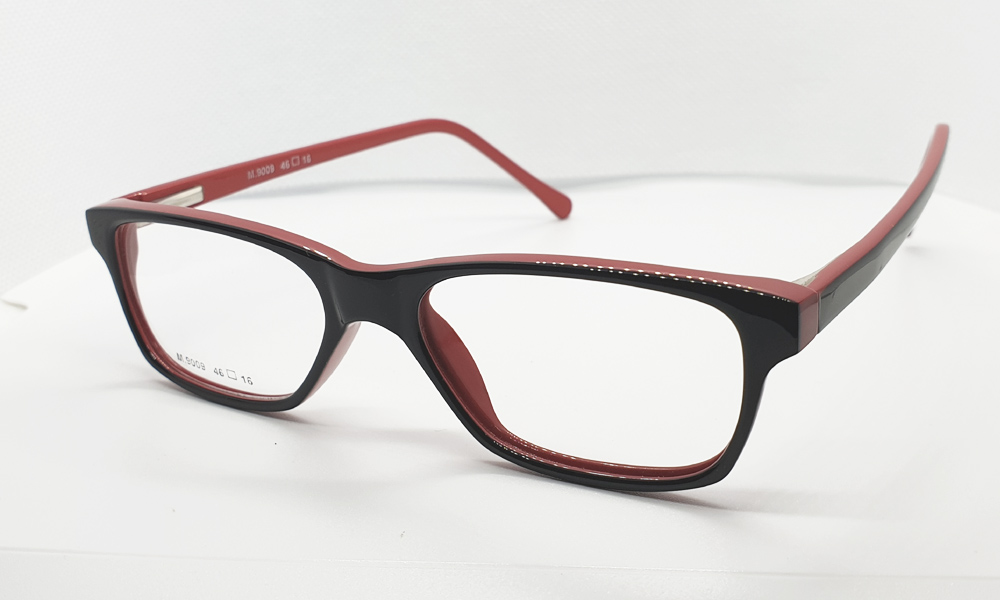 Glossy Black/Red Full Rim Rectangle Small (Size-46) EYEFYE Kids eyeglasses