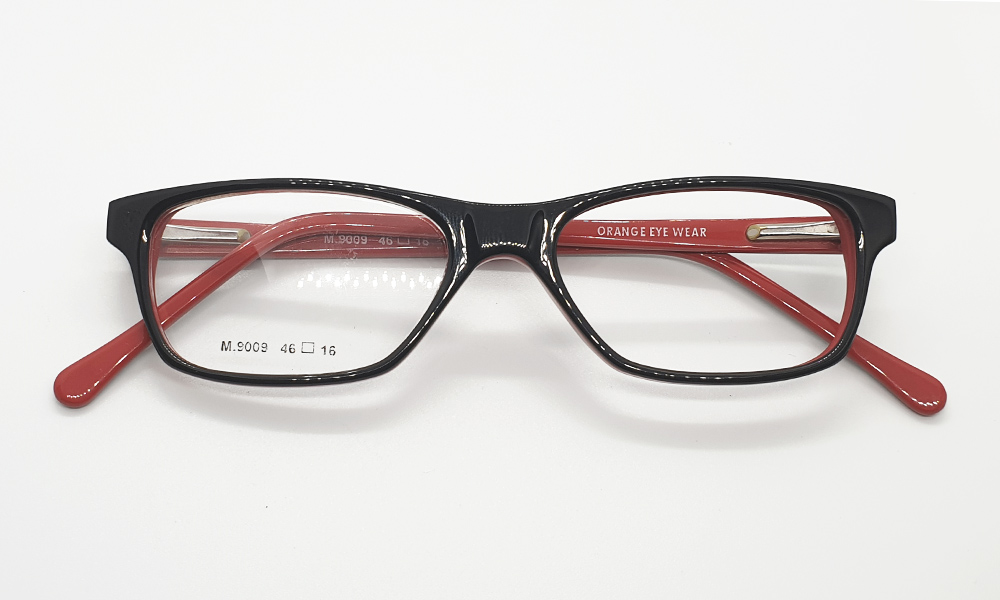 Glossy Black/Red Full Rim Rectangle Small (Size-46) EYEFYE Kids eyeglasses - Image 4