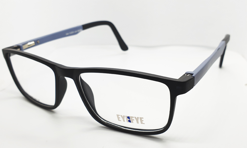 Matte Black/Grey Full Rim Rectangle (Size-54) EYEFYE Eyeglasses