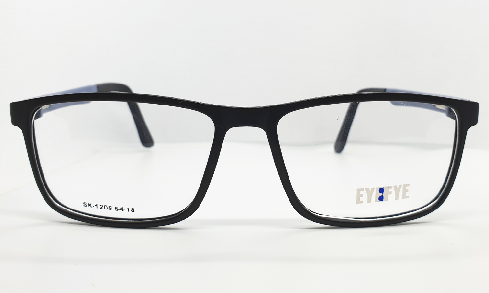 Matte Black/Grey Full Rim Rectangle (Size-54) EYEFYE Eyeglasses - Image 2