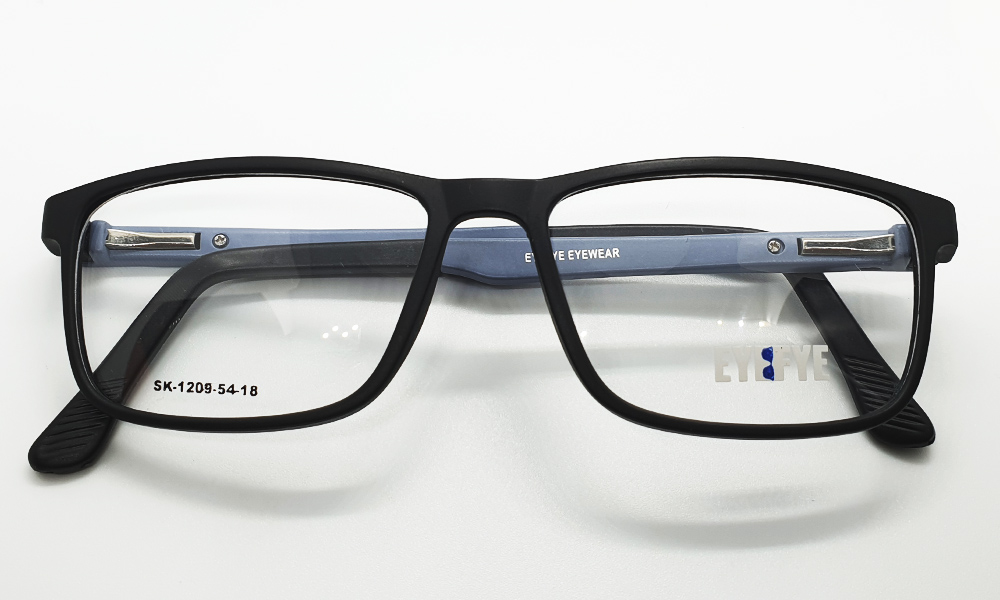 Matte Black/Grey Full Rim Rectangle (Size-54) EYEFYE Eyeglasses - Image 4