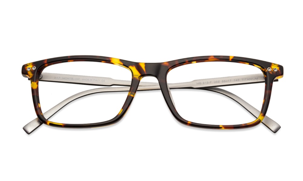 Mont Blanc MB 615-F 055 Titanium Large Havana Eyeglasses - Image 5