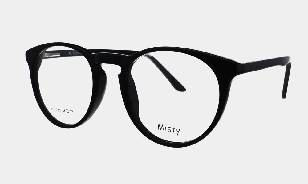 Glossy Black Full Rim Round Medium (Size-48) EYEFYE eyeglasses
