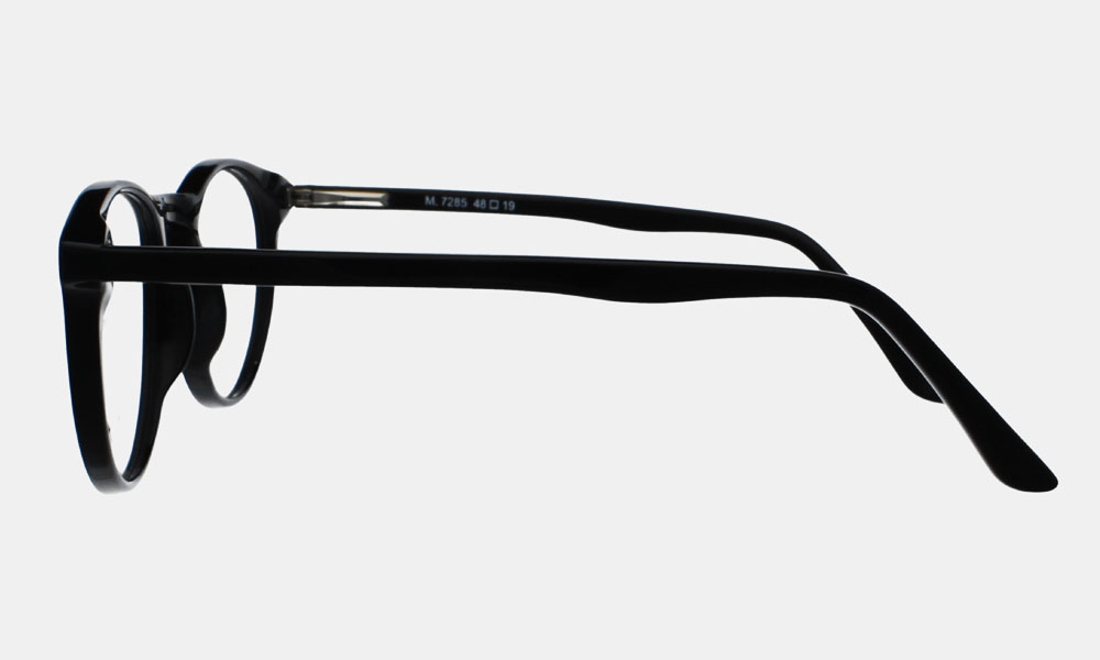 Glossy Black Full Rim Round Medium (Size-48) EYEFYE eyeglasses - Image 3