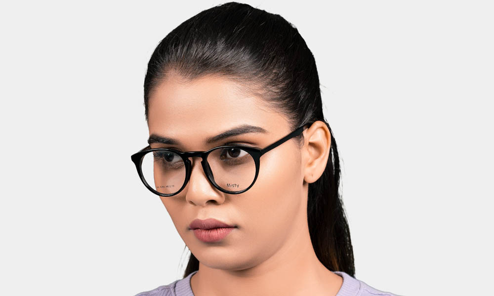 Glossy Black Full Rim Round Medium (Size-48) EYEFYE eyeglasses - Image 6