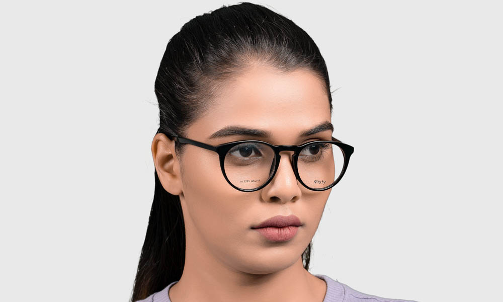 Glossy Black Full Rim Round Medium (Size-48) EYEFYE eyeglasses - Image 5