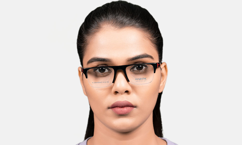 Glossy Black Half Rim Rectangle Medium EYEFYE Eyeglasses - Image 6