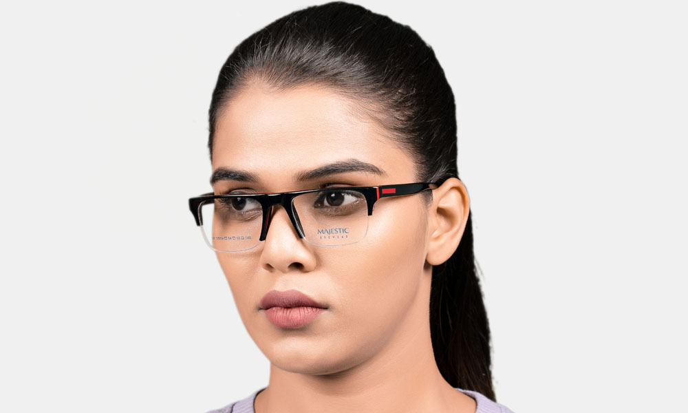 Glossy Black Half Rim Rectangle Medium EYEFYE Eyeglasses - Image 7