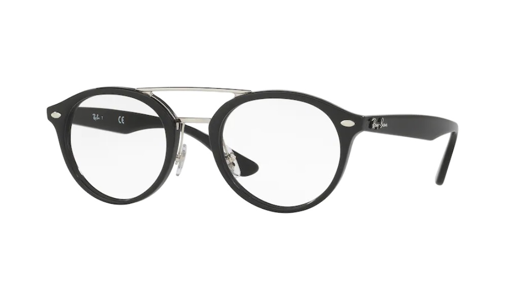 Ray-Ban RB 5354 2000 Round Black Unisex Medium eyeglasses