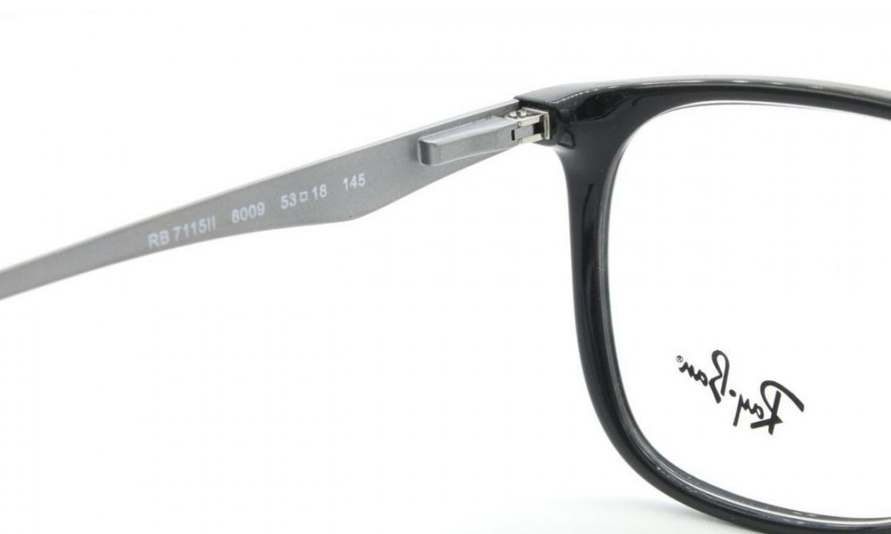 Ray-Ban full Rim Square Glossy Black Eyeglasses (7115II 8009) - Image 4