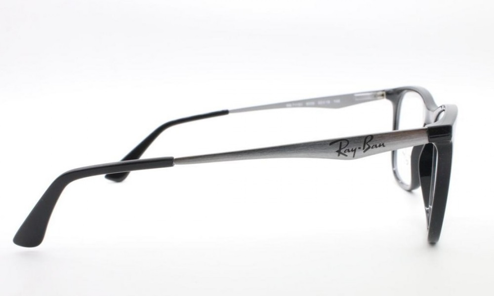 Ray-Ban full Rim Square Glossy Black Eyeglasses (7115II 8009) - Image 3