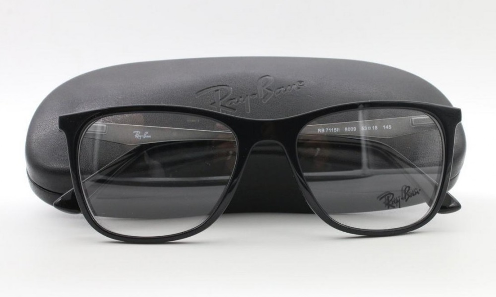 Ray-Ban full Rim Square Glossy Black Eyeglasses (7115II 8009) - Image 5